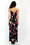 90s Dark Floral Maxi Dress S/M