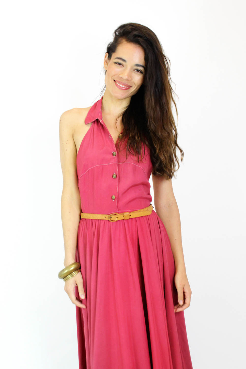 Raspberry Halter Dress S/M