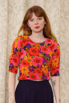 Tropical Floral Popcorn Top XS-L