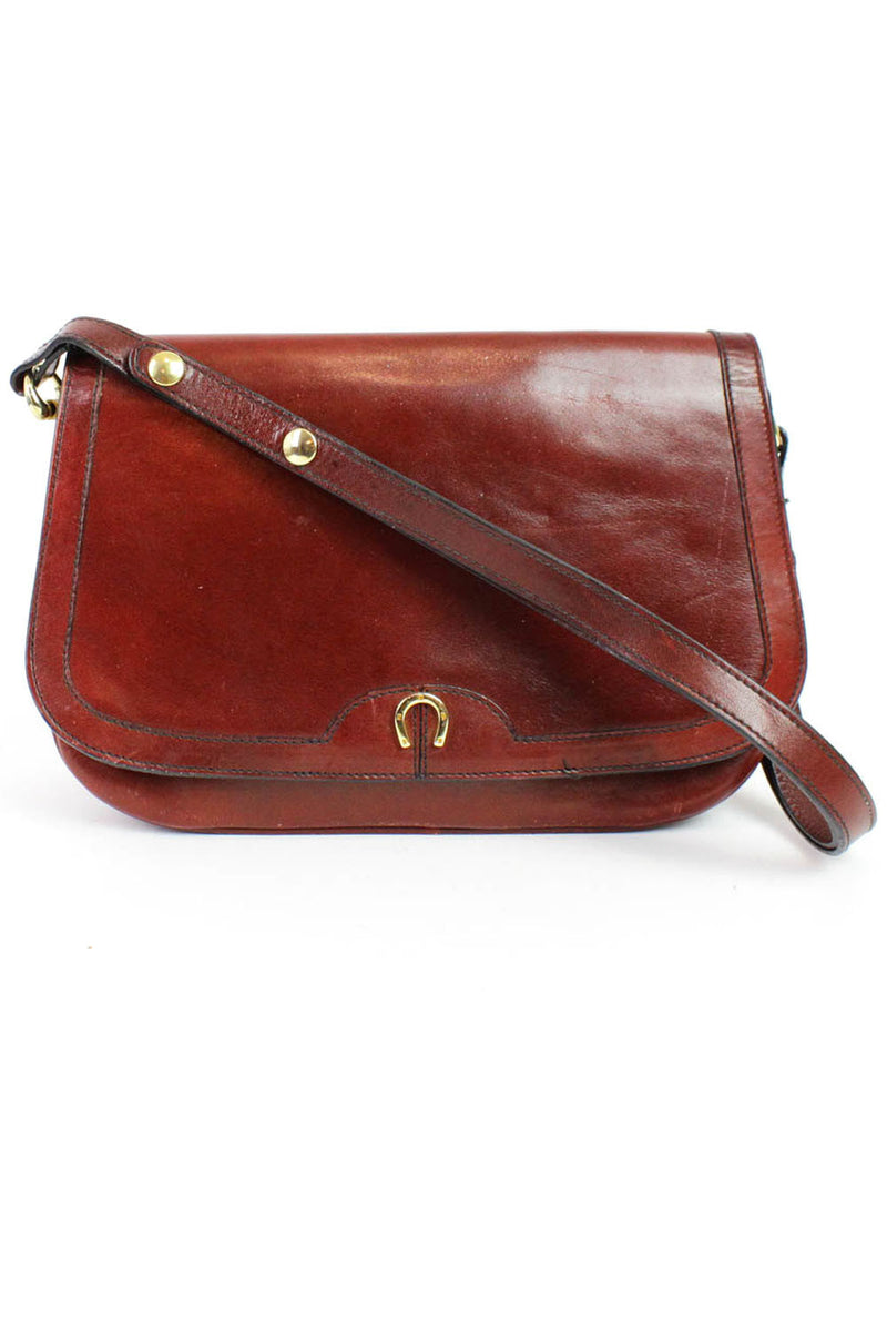 Burgundy Horseshoe Saddle Bag