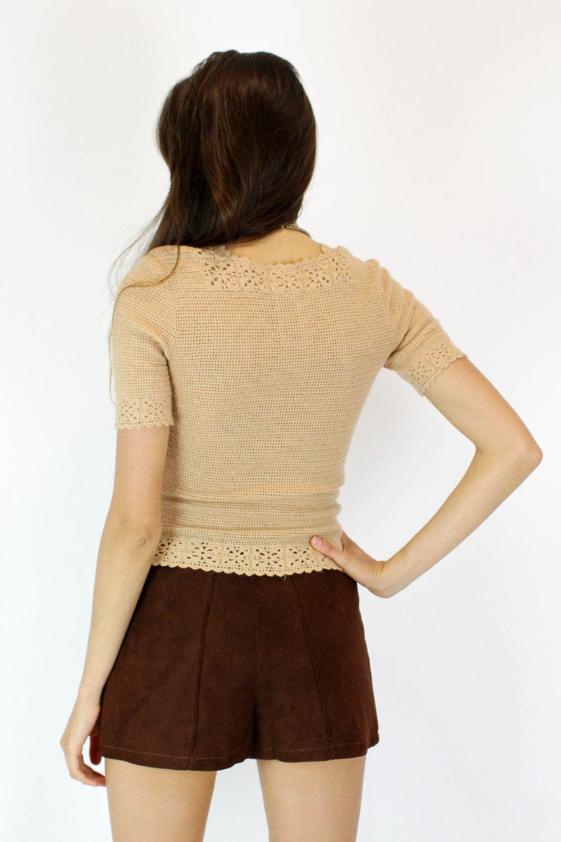 70s Suede High Waist Shorts S